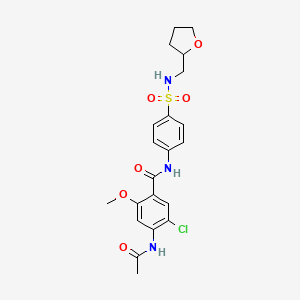 4-(acetylamino)-5-chloro-2-methoxy-N-{4-[(tetrahydrofuran-2-ylmethyl)sulfamoyl]phenyl}benzamide