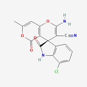 (R)-2'-amino-7-chloro-7'-methyl-2,5'-dioxo-5'H-spiro[indoline-3,4'-pyrano[4,3-b]pyran]-3'-carbonitrile