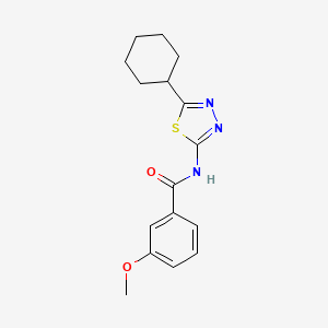 molecular formula C16H19N3O2S B11168212 N-(5-cyclohexyl-1,3,4-thiadiazol-2-yl)-3-methoxybenzamide 