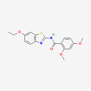 molecular formula C18H18N2O4S B11168258 N-(6-ethoxy-1,3-benzothiazol-2-yl)-2,4-dimethoxybenzamide 