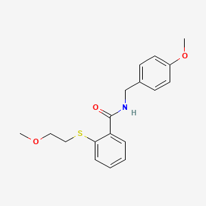 N-(4-methoxybenzyl)-2-[(2-methoxyethyl)sulfanyl]benzamide