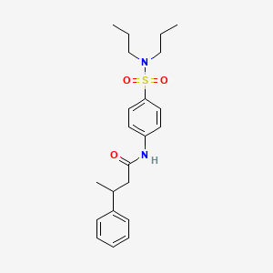 molecular formula C22H30N2O3S B11168286 N-[4-(dipropylsulfamoyl)phenyl]-3-phenylbutanamide 