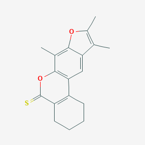 molecular formula C18H18O2S B11168287 7,9,10-trimethyl-1,2,3,4-tetrahydro-5H-benzo[c]furo[3,2-g]chromene-5-thione 