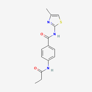 molecular formula C14H15N3O2S B11168300 N-(4-methyl-1,3-thiazol-2-yl)-4-(propanoylamino)benzamide 