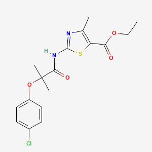 Ethyl 2-[2-(4-chlorophenoxy)-2-methylpropanamido]-4-methyl-1,3-thiazole-5-carboxylate