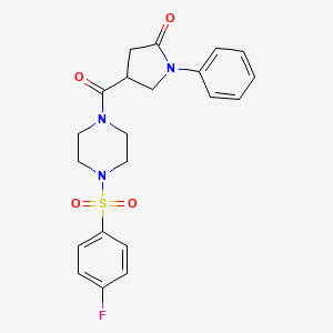 4-({4-[(4-Fluorophenyl)sulfonyl]piperazino}carbonyl)-1-phenyl-2-pyrrolidinone