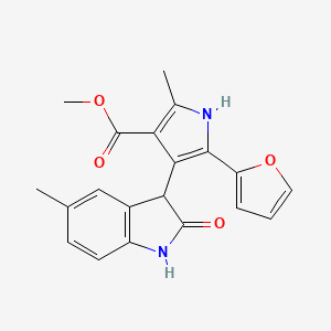 methyl 5-(2-furyl)-2-methyl-4-(5-methyl-2-oxo-2,3-dihydro-1H-indol-3-yl)-1H-pyrrole-3-carboxylate