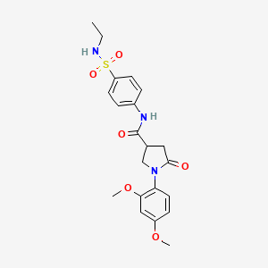 molecular formula C21H25N3O6S B11168339 1-(2,4-dimethoxyphenyl)-N-[4-(ethylsulfamoyl)phenyl]-5-oxopyrrolidine-3-carboxamide 