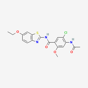 4-(acetylamino)-5-chloro-N-(6-ethoxy-1,3-benzothiazol-2-yl)-2-methoxybenzamide