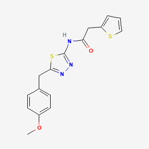 molecular formula C16H15N3O2S2 B11168416 N-[5-(4-Methoxy-benzyl)-[1,3,4]thiadiazol-2-yl]-2-thiophen-2-yl-acetamide 