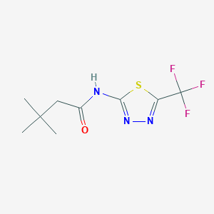 molecular formula C9H12F3N3OS B11168421 3,3-dimethyl-N-[5-(trifluoromethyl)-1,3,4-thiadiazol-2-yl]butanamide 