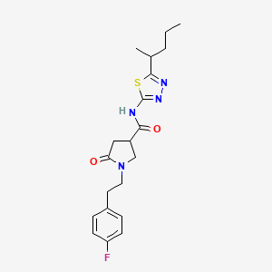 1-[2-(4-fluorophenyl)ethyl]-5-oxo-N-[5-(pentan-2-yl)-1,3,4-thiadiazol-2-yl]pyrrolidine-3-carboxamide