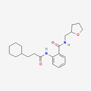 2-[(3-cyclohexylpropanoyl)amino]-N-(tetrahydrofuran-2-ylmethyl)benzamide