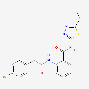 molecular formula C19H17BrN4O2S B11168470 2-{[(4-bromophenyl)acetyl]amino}-N-(5-ethyl-1,3,4-thiadiazol-2-yl)benzamide 