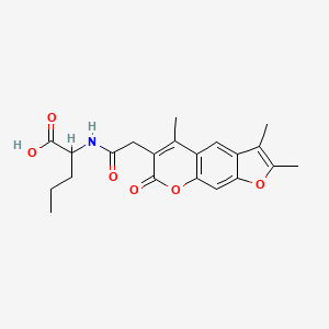 molecular formula C21H23NO6 B11168473 N-[(2,3,5-trimethyl-7-oxo-7H-furo[3,2-g]chromen-6-yl)acetyl]norvaline 