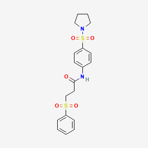 3-(phenylsulfonyl)-N-[4-(pyrrolidin-1-ylsulfonyl)phenyl]propanamide