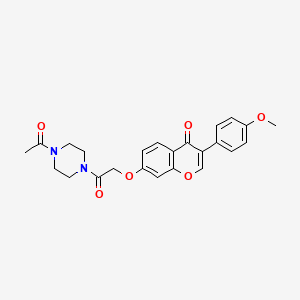 molecular formula C24H24N2O6 B11168513 7-[2-(4-acetylpiperazin-1-yl)-2-oxoethoxy]-3-(4-methoxyphenyl)-4H-chromen-4-one 