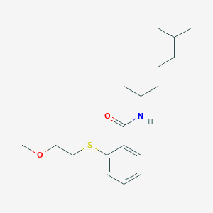 2-[(2-methoxyethyl)sulfanyl]-N-(6-methylheptan-2-yl)benzamide