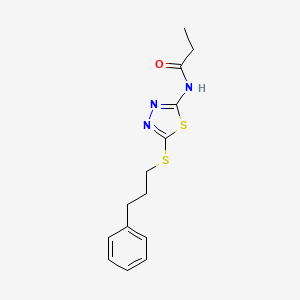 N-{5-[(3-phenylpropyl)sulfanyl]-1,3,4-thiadiazol-2-yl}propanamide