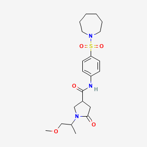 N-[4-(azepan-1-ylsulfonyl)phenyl]-1-(1-methoxypropan-2-yl)-5-oxopyrrolidine-3-carboxamide