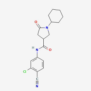 N-(3-chloro-4-cyanophenyl)-1-cyclohexyl-5-oxopyrrolidine-3-carboxamide