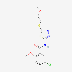 5-chloro-2-methoxy-N-{5-[(2-methoxyethyl)sulfanyl]-1,3,4-thiadiazol-2-yl}benzamide