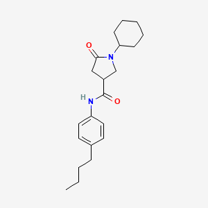 N-(4-butylphenyl)-1-cyclohexyl-5-oxopyrrolidine-3-carboxamide