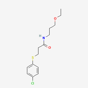 3-[(4-chlorophenyl)sulfanyl]-N-(3-ethoxypropyl)propanamide