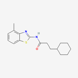 3-cyclohexyl-N-(4-methyl-1,3-benzothiazol-2-yl)propanamide