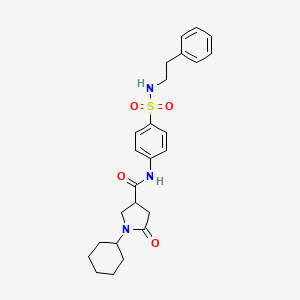 1-cyclohexyl-5-oxo-N-{4-[(2-phenylethyl)sulfamoyl]phenyl}pyrrolidine-3-carboxamide