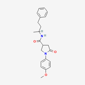 molecular formula C22H26N2O3 B11168662 1-(4-methoxyphenyl)-5-oxo-N-(4-phenylbutan-2-yl)pyrrolidine-3-carboxamide 