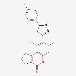 8-[5-(4-chlorophenyl)-4,5-dihydro-1H-pyrazol-3-yl]-9-hydroxy-7-methyl-2,3-dihydrocyclopenta[c]chromen-4(1H)-one