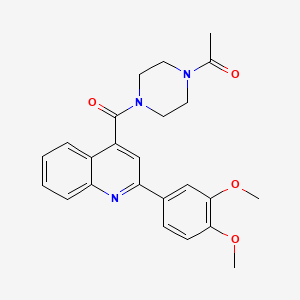 1-(4-{[2-(3,4-Dimethoxyphenyl)-4-quinolyl]carbonyl}piperazino)-1-ethanone