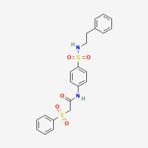 N-{4-[(2-phenylethyl)sulfamoyl]phenyl}-2-(phenylsulfonyl)acetamide