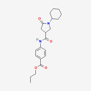 Propyl 4-{[(1-cyclohexyl-5-oxopyrrolidin-3-yl)carbonyl]amino}benzoate