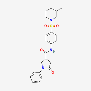 N-{4-[(3-methylpiperidin-1-yl)sulfonyl]phenyl}-5-oxo-1-phenylpyrrolidine-3-carboxamide