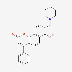 molecular formula C25H23NO3 B11168779 7-hydroxy-4-phenyl-8-(piperidin-1-ylmethyl)-2H-benzo[h]chromen-2-one 