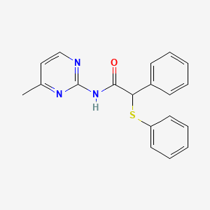 molecular formula C19H17N3OS B11168789 N-(4-methylpyrimidin-2-yl)-2-phenyl-2-(phenylsulfanyl)acetamide 