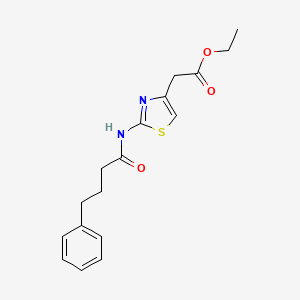 molecular formula C17H20N2O3S B11168791 Ethyl {2-[(4-phenylbutanoyl)amino]-1,3-thiazol-4-yl}acetate 