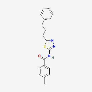 4-methyl-N-[5-(3-phenylpropyl)-1,3,4-thiadiazol-2-yl]benzamide