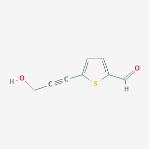 molecular formula C8H6O2S B111688 5-(3-Hydroxyprop-1-yn-1-yl)thiophene-2-carbaldehyde CAS No. 133665-84-6