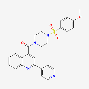 {4-[(4-Methoxyphenyl)sulfonyl]piperazino}[2-(4-pyridyl)-4-quinolyl]methanone