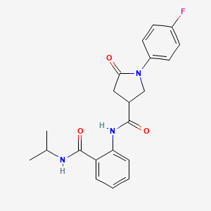 1-(4-fluorophenyl)-5-oxo-N-[2-(propan-2-ylcarbamoyl)phenyl]pyrrolidine-3-carboxamide