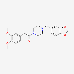 1-[4-(1,3-Benzodioxol-5-ylmethyl)piperazin-1-yl]-2-(3,4-dimethoxyphenyl)ethanone