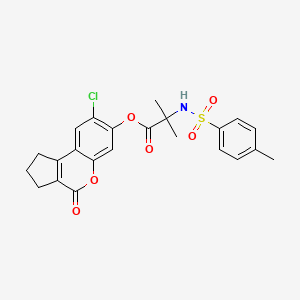 (8-chloro-4-oxo-2,3-dihydro-1H-cyclopenta[c]chromen-7-yl) 2-methyl-2-[(4-methylphenyl)sulfonylamino]propanoate