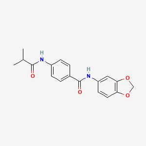 N-(1,3-benzodioxol-5-yl)-4-[(2-methylpropanoyl)amino]benzamide