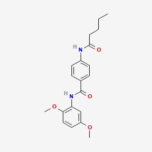 molecular formula C20H24N2O4 B11168946 N-(2,5-dimethoxyphenyl)-4-(pentanoylamino)benzamide 