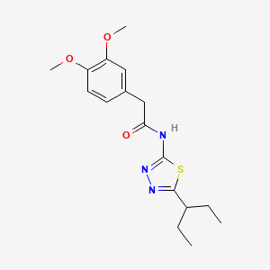 molecular formula C17H23N3O3S B11168955 2-(3,4-dimethoxyphenyl)-N-[5-(pentan-3-yl)-1,3,4-thiadiazol-2-yl]acetamide 