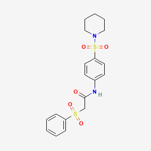 molecular formula C19H22N2O5S2 B11168989 2-(phenylsulfonyl)-N-[4-(piperidin-1-ylsulfonyl)phenyl]acetamide 