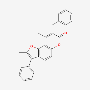 molecular formula C27H22O3 B11168992 8-benzyl-2,4,9-trimethyl-3-phenyl-7H-furo[2,3-f]chromen-7-one 